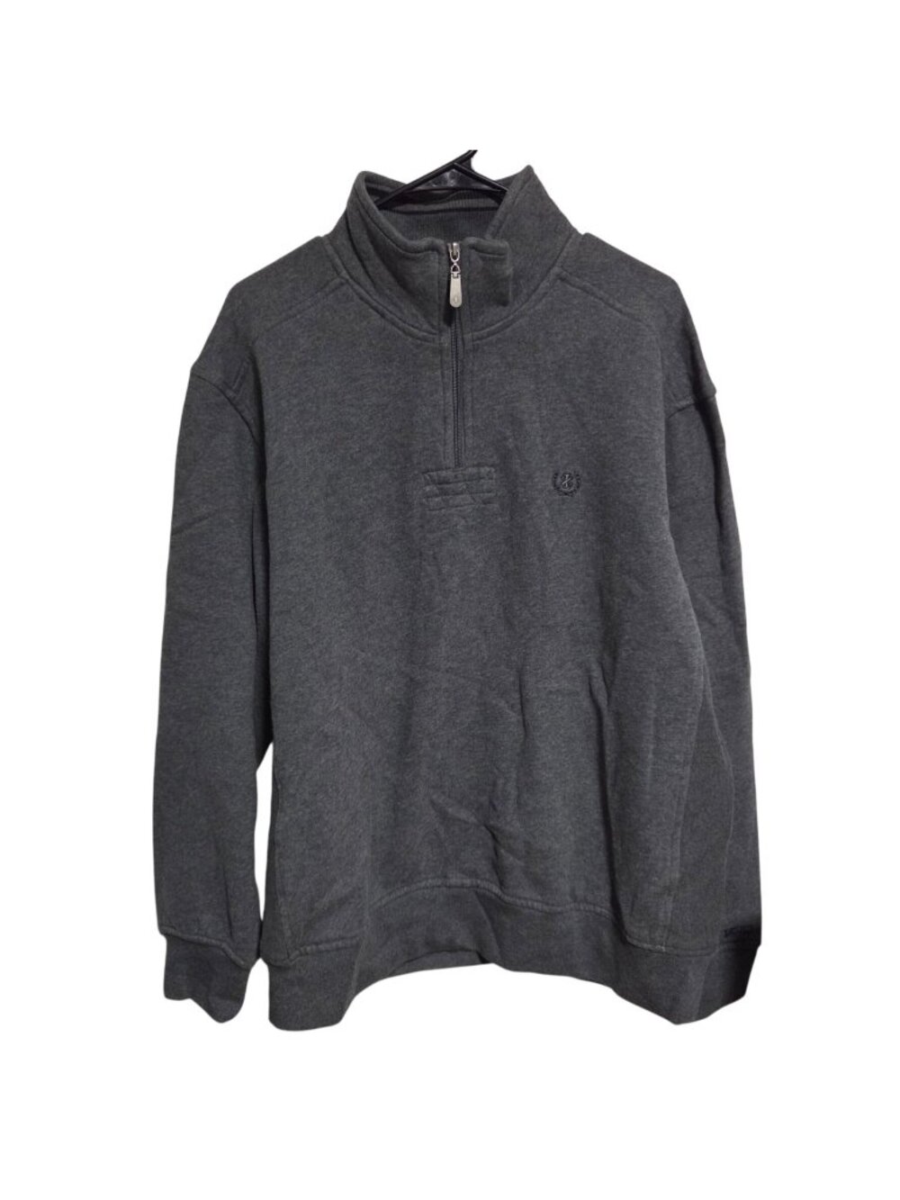 Izod Sweatshirt Mens Size Large Gray 1/4 Zip Pullover Cotton Blend Casual